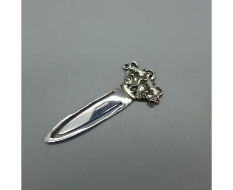 A hallmarked silver Art Nouveau style bookmark 