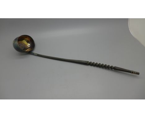 A silver toddy ladle, hallmarked Sheffield 1971 