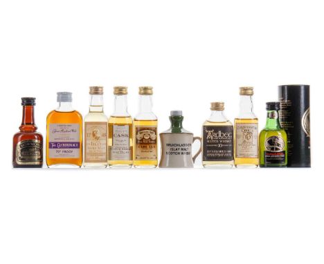 9 SINGLE MALT WHISKY MINIATURES INCLUDING PORT ELLEN 1978 GORDON & MACPHAIL CASK STRENGTH ARDBEG GUARANTEED 10 YEAR OLD - No 