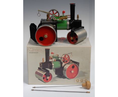 A Mamod steam roller, boxed with accessories
