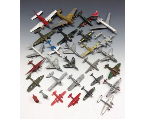 Aircraft Toys - a Charbens bi-plane;  Dinky Toys light Tourer;  spitfire;  Hawker Hunter, etc;  others Lintoys, Vc-10,  Phant
