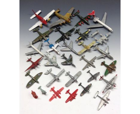 Aircraft Toys - a Charbens bi-plane;  Dinky Toys light Tourer;  spitfire;  Hawker Hunter, etc;  others Lintoys, Vc-10,  Phant