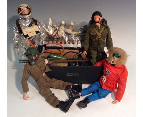 A Palitoy Action Man Arctic Snow Patrol set, comprising action figure, husky sled, husky dogs, skis, other accessories; a com
