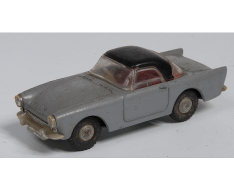Triang Spot-on No.191/1 Sunbeam Alpine Hard-top - light grey, red interior, black roof, aluminium hubs, black tyres
