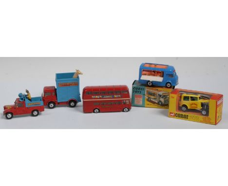 Corgi Toys - No.471 Smiths Karrier Mobile Canteen "Joe's Diner" - blue, spun hubs, boxed;  No 164 Ison Bros Wild Honey Dragst
