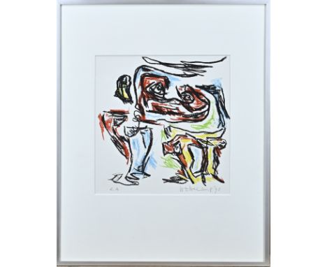 Theo Wolvecamp, 1990. Epreuve d'artiste. 1925 - 1992. Abstract representation. Lithograph on paper. Dimensions: H 27 x W 27 c