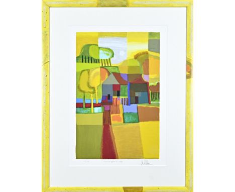 Ton Schulten. No. 127/180. Sun-drenched scenic landscape 1999. Lithograph on paper. Dimensions: H 62 x W 41 cm. In good condi