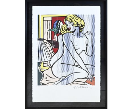Roy Lichtenstein. No. 16/199. Naked woman looks in mirror. Lithograph on paper. Dimensions H 101 x W 65 cm. In good condition