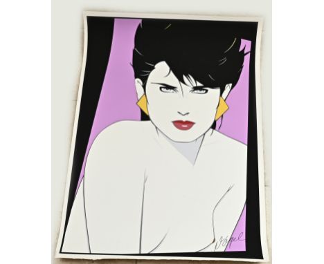 Patrick Nagel. 1945 - 1984. Women's portrait. Lithograph on paper. Dimensions: H 90 x W 63 cm. In good condition.
