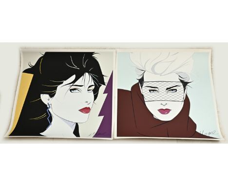 2x Patrick Nagel. 1945 - 1984. 2x women's portraits. Lithograph on paper. Dimensions: H 65 x W 64 cm. In good condition.