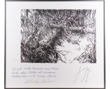 Günter Grass (1927, Danzig-Langfuhr - 2015, Lübeck) "Kahlschlag in unseren Köpfen" (vegetabile Szenerie), Blatt aus der Serie
