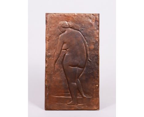 Fritz During (1910, Burg - 1993, Preetz), Kunstguss Eschenburg, Lahn-Dill GmbH, 20.Jh. Wandrelief, Bronze, patiniert, stehend