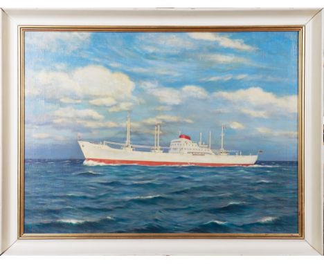 Erich Wessel (1906, Hamburg - 1985, ebda.) Die Cap Frio auf hoher See, Öl auf Leinwand, u.r. sign. "E. Wessel", ca. 60x80cm, 