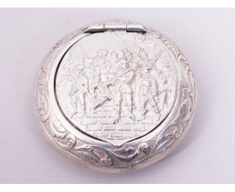 Pillendöschen, 835er Silber, Henk de Leeuw den Bouter, Schoonhoven - Niederlande, 1970er Jahre gedrückte Rundform, auf flache