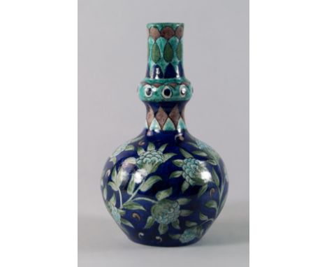 A William de Morgan Persian bottle vase, 1882-1888, impressed tulip mark to base, approx 18cm high. CONDITION REPORT: Good ov