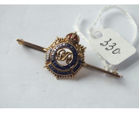 A gold &amp; enamel military 'Royal Air Corps' sweetheart brooch - 4.5gms