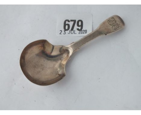 A Georgian caddy spoon with shaped bowl - London 1814 by SH 