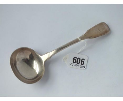 Georgian FP crested sauce ladle - London 1825 by BD