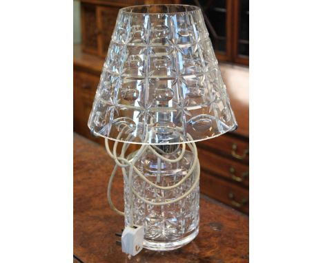 Crystal table lamp and shade