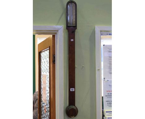 T B Winter & Son, Newcastle antique oak stick barometer