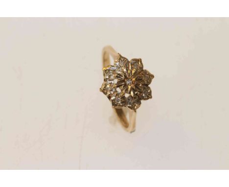 9 carat gold and diamond ring
