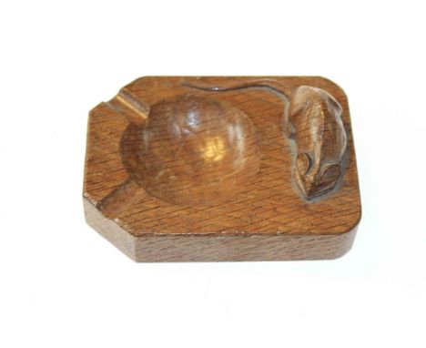 Mouseman oak ashtray