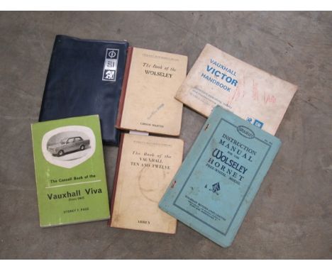 A qty of mixed Vauxhall and Woolsley hand books  (6)