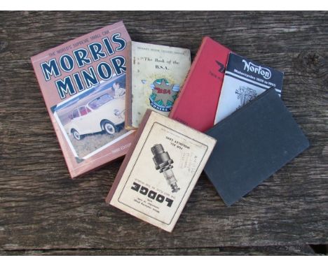 Six motoring volumes including Riley Nine manual and Morris Minor 