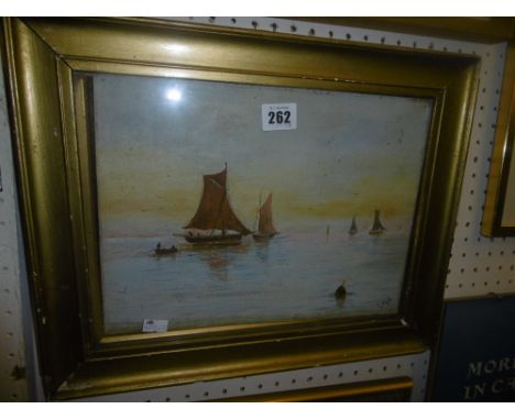 FRAMED 19TH CENTURY OIL ON BOARD, SEASCAPE