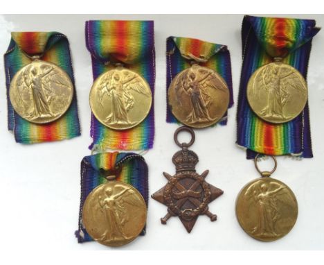 COLLECTION OF WWI BRITISH MEDALScomprising a 1914-15 Star named to '2693 Dvr,J.Powell, R.F.A.'; and Victory Medals 'S-12774 P