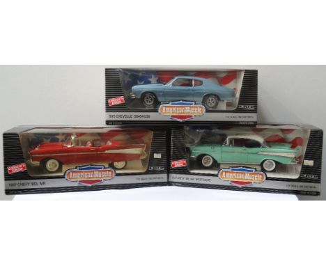 'AMERICAN MUSCLE' COLLECTOR'S EDITION DIE CAST MODEL VEHICLES1/18" scale, comprising a 1957 Chevy Bel Air; 1957 Chevy Bel Air