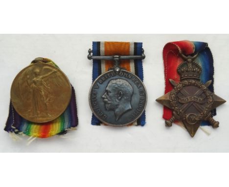 1914-15 STAR TRIOnamed to 'S-8284, Pte.W.A.Allison, Gord.Highrs.' 