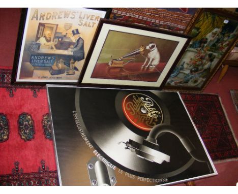 A Pears advertising print, together with a Pathe advertising picture, together with two others 