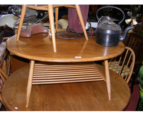 A Retro Ercol coffee table with slated undertier 