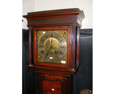 Georgian oak cased eight day Grandfather clock, the brass dial engraved Torkington - Newcastle, having separate second hand a