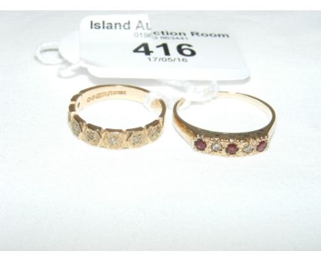 A ruby and diamond ring and one other