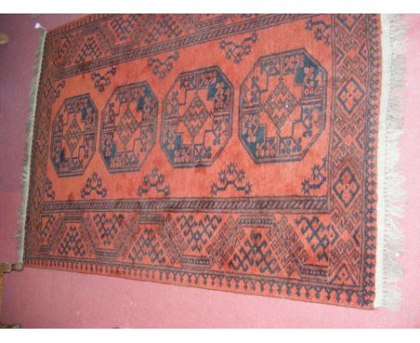 Middle Eastern style carpet with red ground - 183cm x 130cm