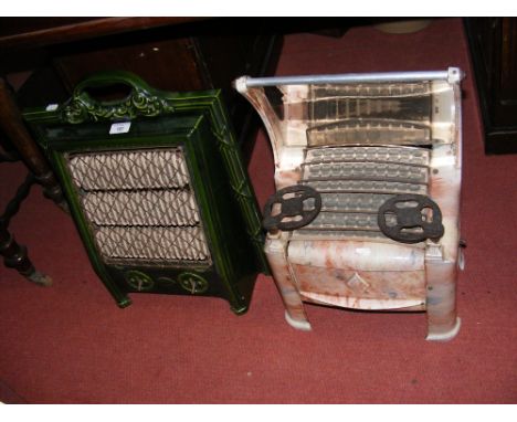 Vintage enamel electric heater and one other (For ornamental use only) 