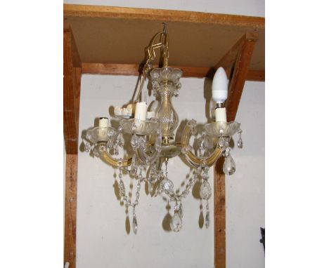 Decorative five branch crystal drop ceiling light 