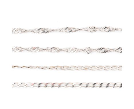 Two hallmarked Italian 9ct white gold chain necklaces. The chain necklaces to include a hallmarked 9ct white gold twisted rop