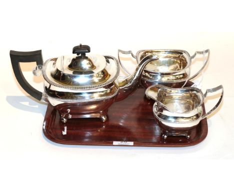 A matched silver three piece tea service, S Blanckensee &amp; Son, Birmingham 1924; and Sharman D Neill, Chester 1924, the te