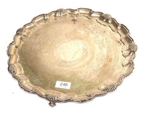 A silver salver, Mappin &amp; Webb, Sheffield, probably 1913, 36cm diameter, 38ozt