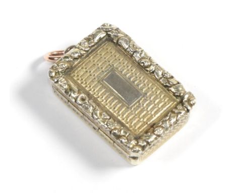 A George IV silver gilt vinaigrette, Ledsam, Vale &amp; Wheeler, Birmingham 1829, with engine turned decoration and foliate b