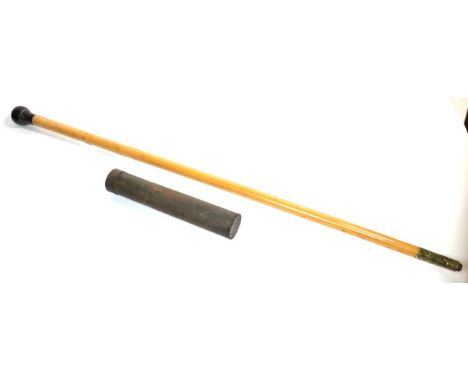 A 19th century stick/measure; together with a hydrometer stamped Loftus 146 Oxford Street, London 