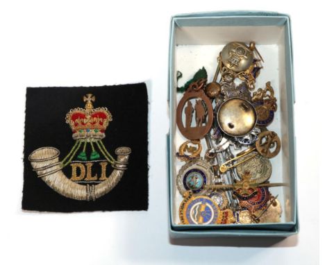 A collection of regimental enamel and other sweetheart brooches 