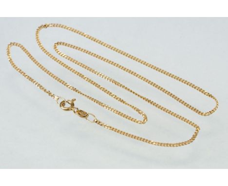 9ct yellow gold s link necklace, bolt ring clasp, length approx 40cm 