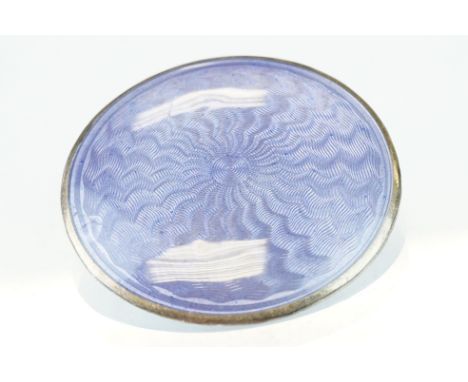 Early 20th century enamelled silver circular brooch, guilloche enamel, makers Henry Clifford Davis, Birmingham 1918, diameter