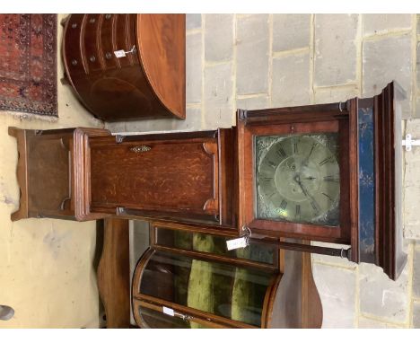   A George III oak eight-day longcase clock, W. Jackson, Frodsham,with brass Roman dial, height 209cm