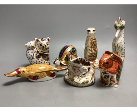   Seven Royal Crown Derby paperweights, including two from The Australian Collection and two limited edition examples,compris