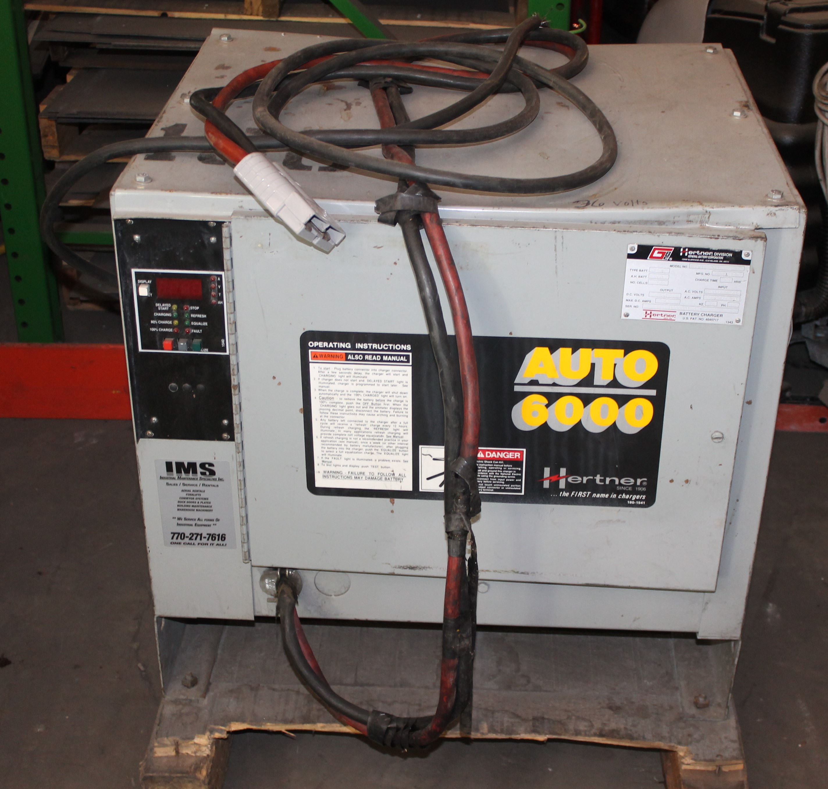 HERTNER 36 VOLTS ELECTRIC FORKLIFT BATTERY CHARGER MODEL TW18-960 MAX ...